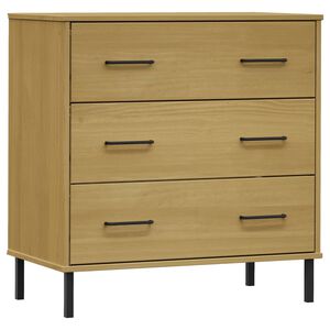 vidaXL Servantă cu 3 sertare, maro, 77x40x79,5 cm, lemn masiv OSLO
