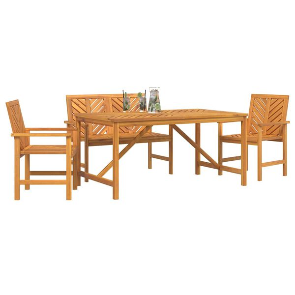 vidaXL Set de masă pentru grădină 4 pcs Maro Lemn Solid de Acacia
