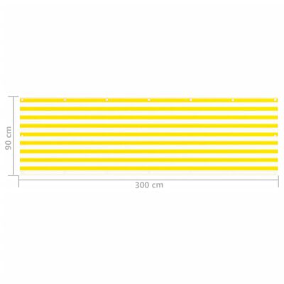 vidaXL Paravan de balcon, galben și alb, 90x300 cm, HDPE