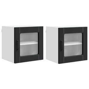 vidaXL Panou mașină de spălat vase cu raft 2 pcs Negru 40 x 31 x 40 cm