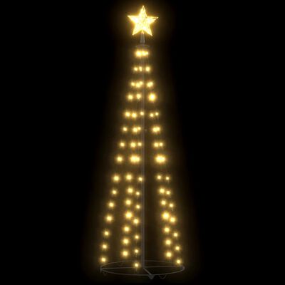vidaXL Decorațiune Crăciun brad conic, 84 LED-uri, alb cald, 50x150 cm
