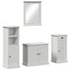 vidaXL Set de mobilier pentru baie 4 buc. Alb Antic Lemn de pin masiv