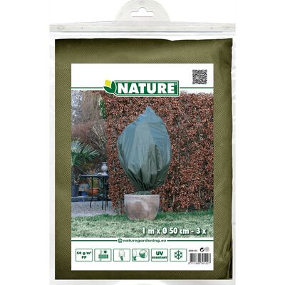 Nature Huse de fleece pentru iarnă, 3 buc, 50 g/m² 100x50 cm, verde
