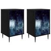vidaXL Dulap de noapte RAALTE 2 buc. Stejar Negru 36 x 33 x 61 cm