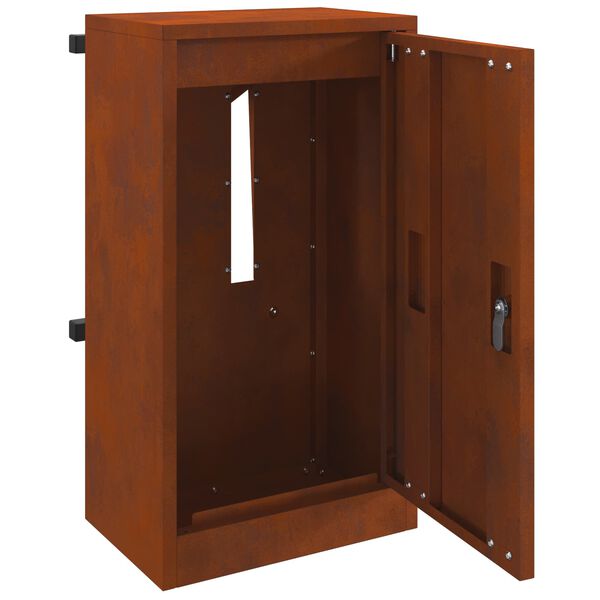 vidaXL cutie poștală cu depozitare cu ușă Ruginit 30 x 20 x 55 cm