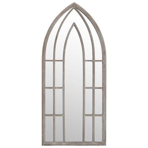 vidaXL Oglindă de grădină, nisipiu, 100x45 cm, fier uz exterior