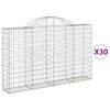 vidaXL Coșuri gabion arcuite 30 buc, 200x30x120/140cm, fier galvanizat