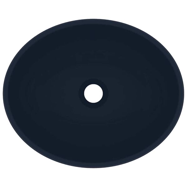 vidaXL Chiuvetă de lux, albastru mat, 40x33 cm, ceramică, formă ovală