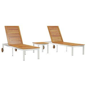 vidaXL Fotoliu de relaxare 2-persoană 3 pcs Maro Lemn Solid de Acacia