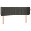 vidaXL Tăblie de pat cu aripioare gri &icirc;nchis 147x23x78/88 cm catifea
