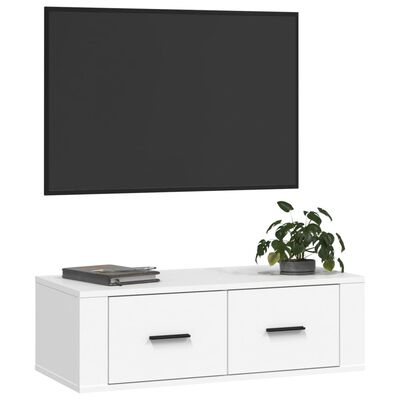 vidaXL Dulap TV suspendat, alb, 80x36x25 cm, lemn compozit