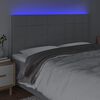 vidaXL Tăblie de pat cu LED, gri deschis, 180x5x118/128 cm, textil