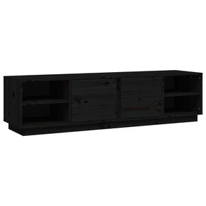 vidaXL Comodă TV, negru, 156x40x40 cm, lemn masiv de pin