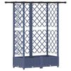 vidaXL Pat Ridicat cu Trellis și Acoperiș Gri 124 x 40 x 123 cm PP