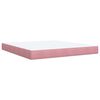 vidaXL Pat box spring cu saltea, roz, 180x200 cm, catifea