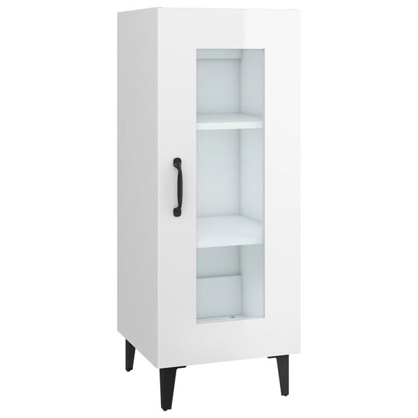 vidaXL Dulap, alb extralucios, 34,5x34x90 cm, lemn compozit
