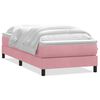 vidaXL Pat box spring cu saltea, roz, 80x220 cm, catifea