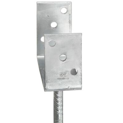 vidaXL Ancore de gard, 6 buc., argintiu, 12x6x30 cm, oțel galvanizat