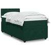 vidaXL Pat box spring cu saltea, verde &icirc;nchis, 90x190 cm, catifea