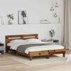 vidaXL Cadru de pat cu headboard Lemn de stejar masiv