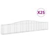 vidaXL Coșuri gabion arcuite 25 buc, 400x30x60/80 cm, fier galvanizat