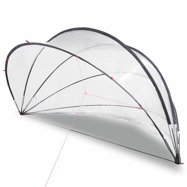 vidaXL Dom pentru piscină Manual Transparent 472 x 460 x 229 cm PVC