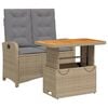 vidaXL Set mobilier de grădină, 2 piese, cu perne, bej, poliratan