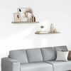 vidaXL Rafturi de perete suspendate 2 buc., stejar, 80x23,5x3,8 cm MDF