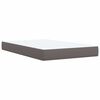 vidaXL Pat box spring cu saltea, gri, 120x200 cm, piele ecologică