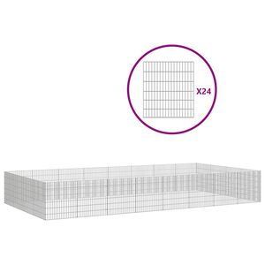 vidaXL Adăpost pentru animale cu 24 panouri, 54x60 cm, fier galvanizat