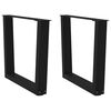 vidaXL Picioare pentru măsuță de cafea &icirc;n formă de V, 2 buc., negru, 60 x (42-43,3) cm, oțel