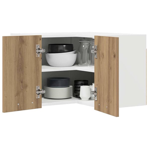 vidaXL Dulap suspendat Stejar Artisan și Alb 57 x 57 x 40 cm