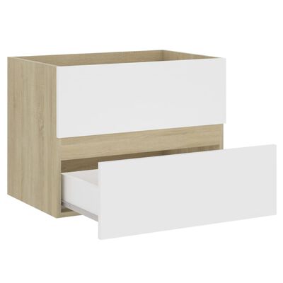 vidaXL Set mobilier baie, 2 piese,alb și stejar Sonoma, PAL