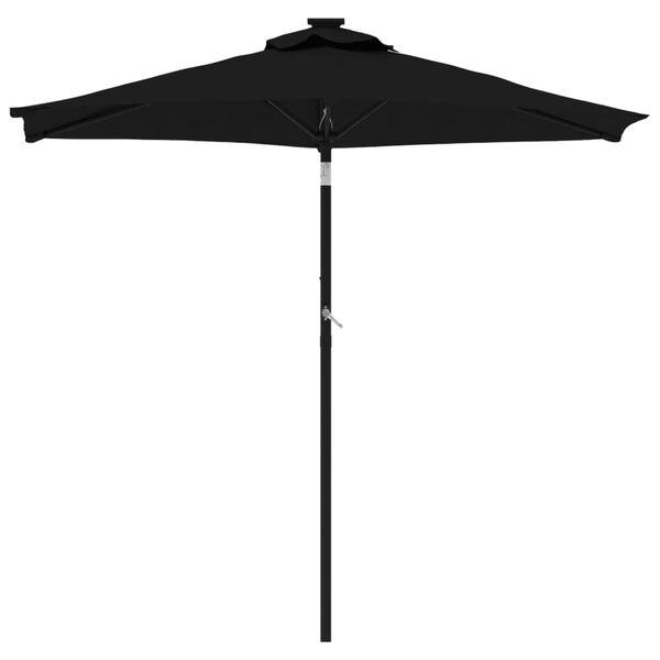 vidaXL Umbrelă soare de grădină st&acirc;lp din oțel, negru, 225x225x212 cm