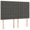 vidaXL Tăblie de pat gri &icirc;nchis 144x5x118/128 cm catifea