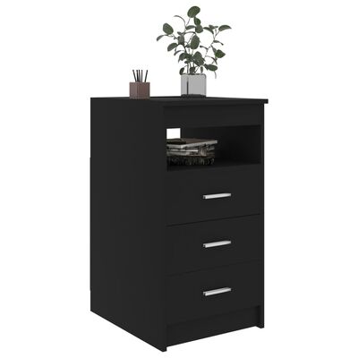 vidaXL Dulap cu sertare, negru, 40x50x76 cm, lemn compozit
