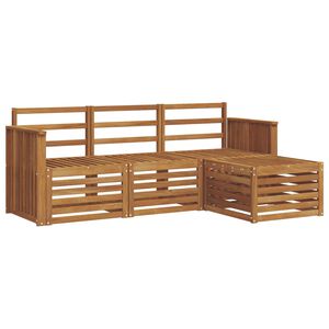 vidaXL Set de canapele de exterior 4 pcs natural