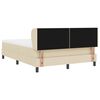 vidaXL Pat cu arcuri cu saltea cu headboard Crem 160 x 200 cm țesătură