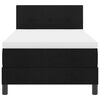 vidaXL Pat cu arcuri cu saltea cu headboard Negru 80 x 200 cm țesătură