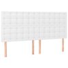 vidaXL Tăblie de pat albă 200x5x118/128 cm piele ecologică
