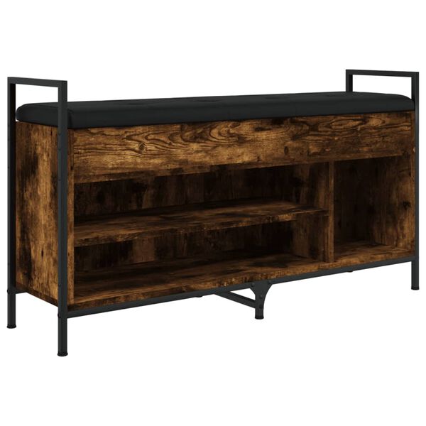 vidaXL Bancă de pantofi, stejar fumuriu 105,5x32x57,5cm lemn prelucrat
