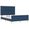 vidaXL Cadru de pat cu headboard albastru 160 x 200 cm țesătură