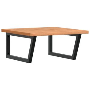 vidaXL Raft pentru lavoar montat pe perete, oțel și lemn masiv fag