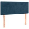 vidaXL Pat box spring cu saltea, albastru &icirc;nchis, 100x200 cm, catifea