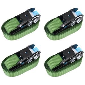 vidaXL Chingi de fixare cu clichet, 4 buc., verde, 6 m, 800 daN