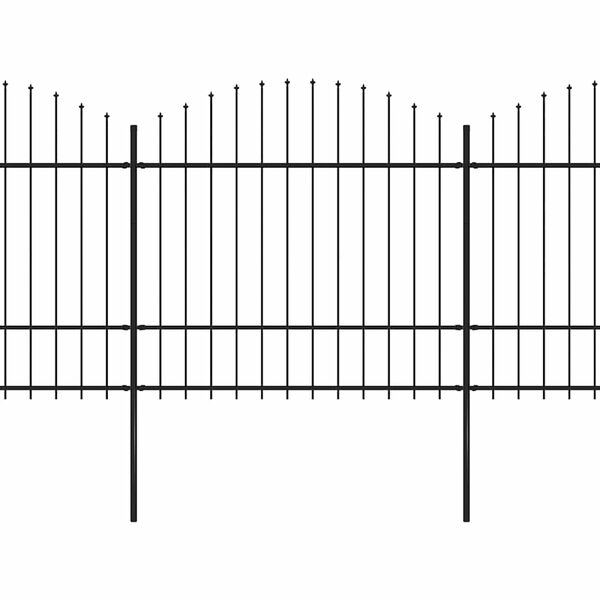 vidaXL Gard de grădină cu v&acirc;rf tip suliță din oțel 714,5x175 cm, negru