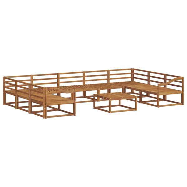 vidaXL Set de canapele de exterior 10 pcs natural Lemn Solid de Acacia