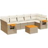 vidaXL Set canapele de grădină, 8 piese, cu perne, bej, poliratan