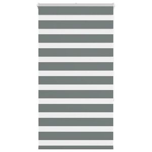 vidaXL Jaluzea tip zebra gri &icirc;nchis lățime țesătură 75,9 cm poliester