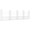 vidaXL Coș gabion &icirc;n formă de U cu 5 st&acirc;lpi, 500x20x150 cm, fier